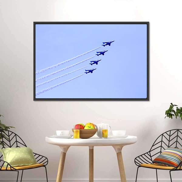 Impulse Formation Flying Canvas Wall Art-5 Horizontal-Gallery Wrap-22" x 12"-Tiaracle