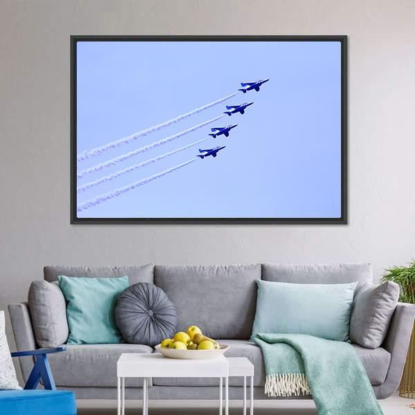 Impulse Formation Flying Canvas Wall Art-5 Horizontal-Gallery Wrap-22" x 12"-Tiaracle