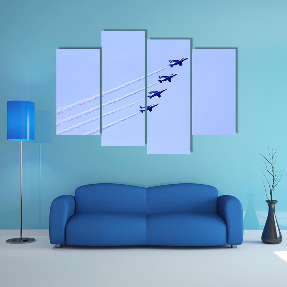 Impulse Formation Flying Canvas Wall Art-4 Pop-Gallery Wrap-50" x 32"-Tiaracle