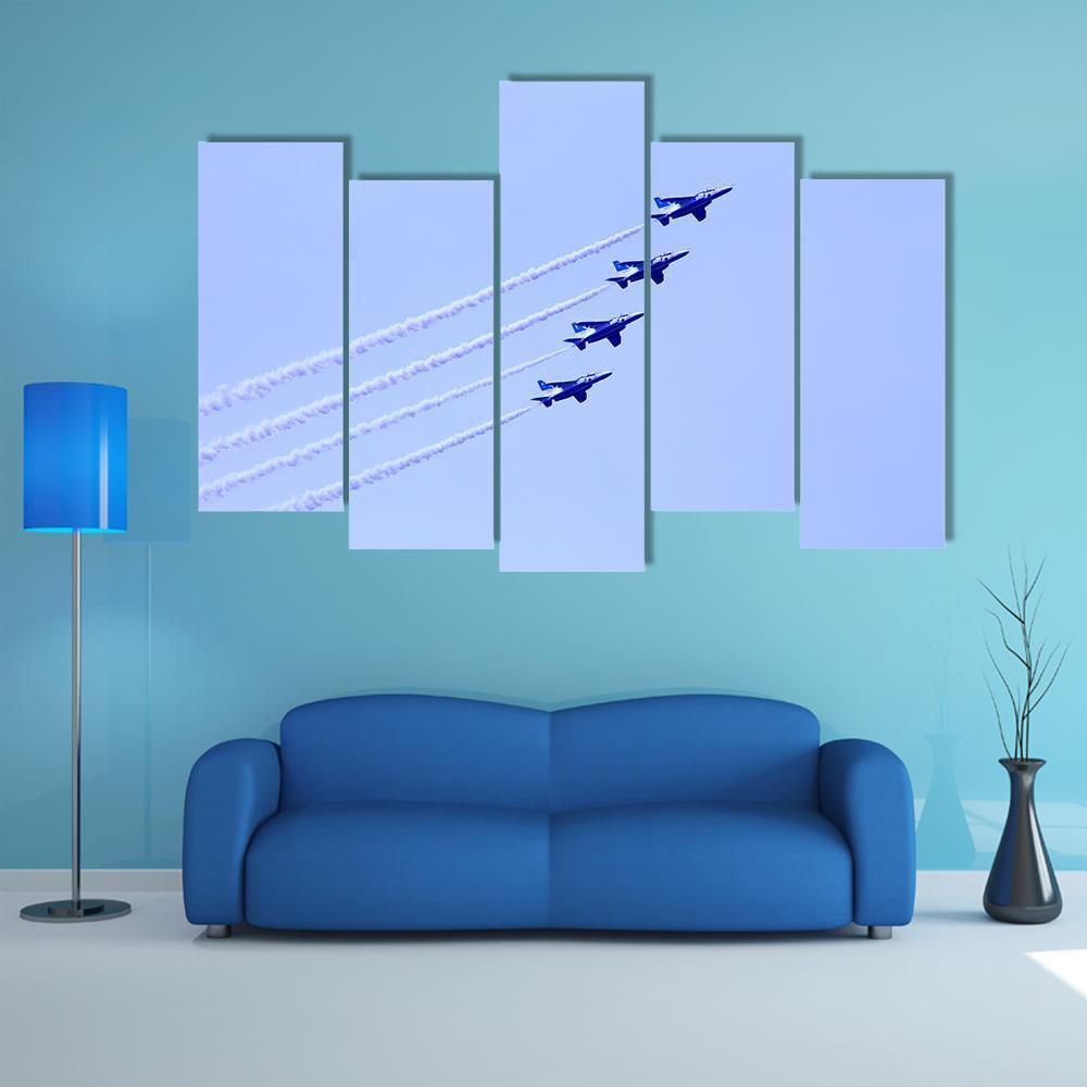 Impulse Formation Flying Canvas Wall Art-5 Pop-Gallery Wrap-47" x 32"-Tiaracle