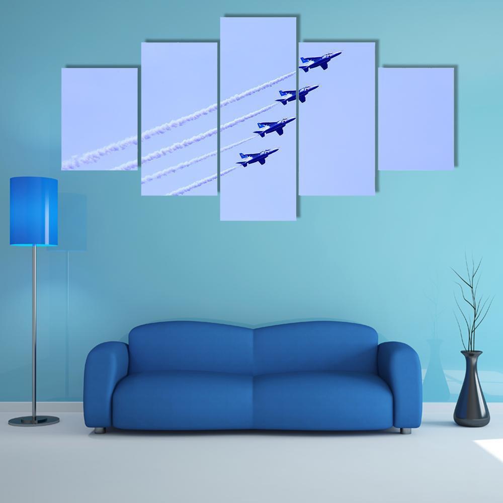 Impulse Formation Flying Canvas Wall Art-5 Pop-Gallery Wrap-47" x 32"-Tiaracle