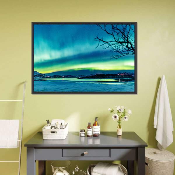 Incredible Northern Lights Canvas Wall Art-1 Piece-Floating Frame-24" x 16"-Tiaracle
