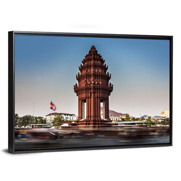Independence Monument Cambodia Canvas Wall Art-3 Horizontal-Gallery Wrap-25" x 16"-Tiaracle
