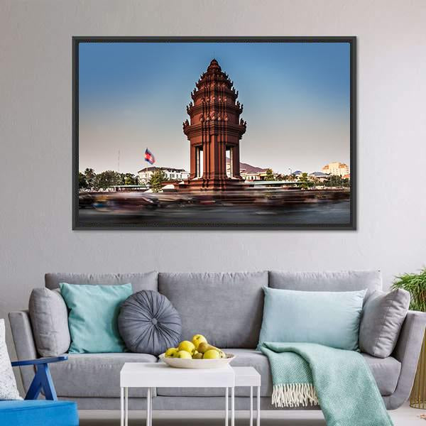 Independence Monument Cambodia Canvas Wall Art-3 Horizontal-Gallery Wrap-25" x 16"-Tiaracle