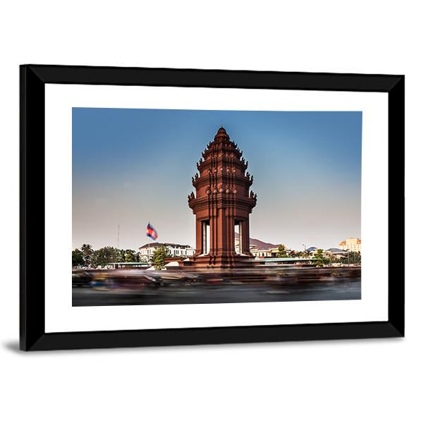 Independence Monument Cambodia Canvas Wall Art-3 Horizontal-Gallery Wrap-25" x 16"-Tiaracle
