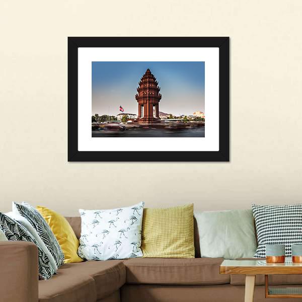 Independence Monument Cambodia Canvas Wall Art-3 Horizontal-Gallery Wrap-25" x 16"-Tiaracle