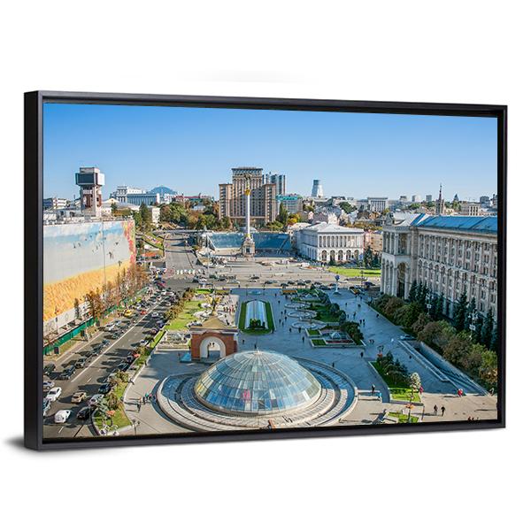 Independence Square Ukraine Canvas Wall Art-3 Horizontal-Gallery Wrap-25" x 16"-Tiaracle