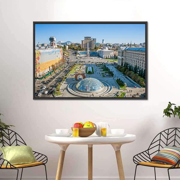 Independence Square Ukraine Canvas Wall Art-3 Horizontal-Gallery Wrap-25" x 16"-Tiaracle