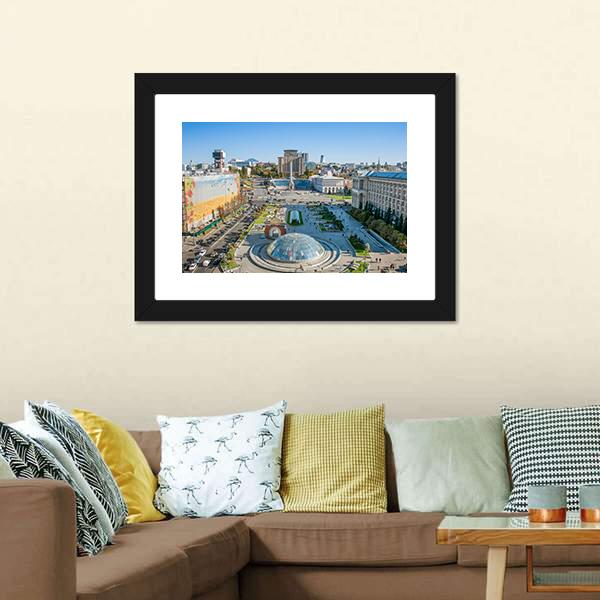 Independence Square Ukraine Canvas Wall Art-3 Horizontal-Gallery Wrap-25" x 16"-Tiaracle