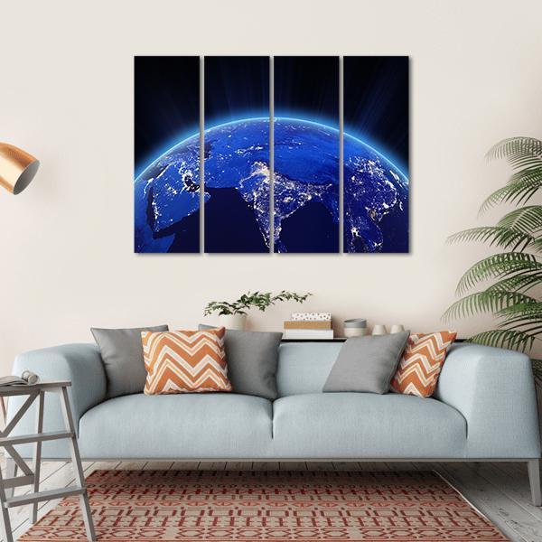 India City Lights At Night Canvas Wall Art-1 Piece-Gallery Wrap-36" x 24"-Tiaracle