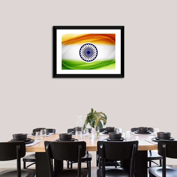 Indian Flag Canvas Wall Art-5 Horizontal-Gallery Wrap-22&quot; x 12&quot;-Tiaracle