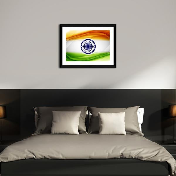 Indian Flag Canvas Wall Art-5 Horizontal-Gallery Wrap-22&quot; x 12&quot;-Tiaracle