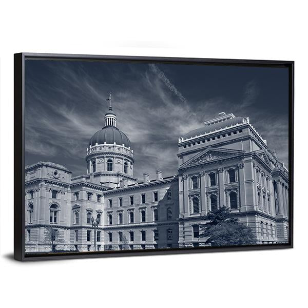 Indiana Capitol Building Canvas Wall Art-3 Horizontal-Gallery Wrap-25" x 16"-Tiaracle