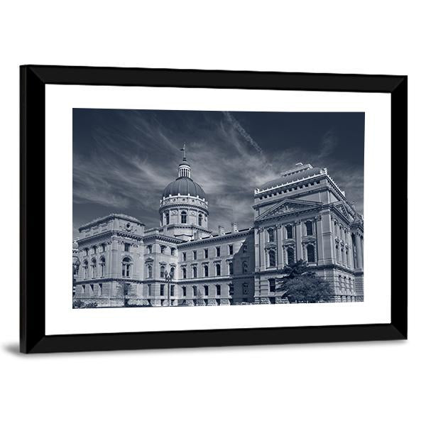 Indiana Capitol Building Canvas Wall Art-3 Horizontal-Gallery Wrap-25" x 16"-Tiaracle