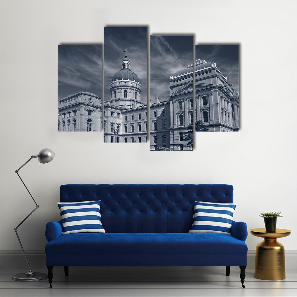 Indiana Capitol Building Canvas Wall Art-4 Pop-Gallery Wrap-50" x 32"-Tiaracle
