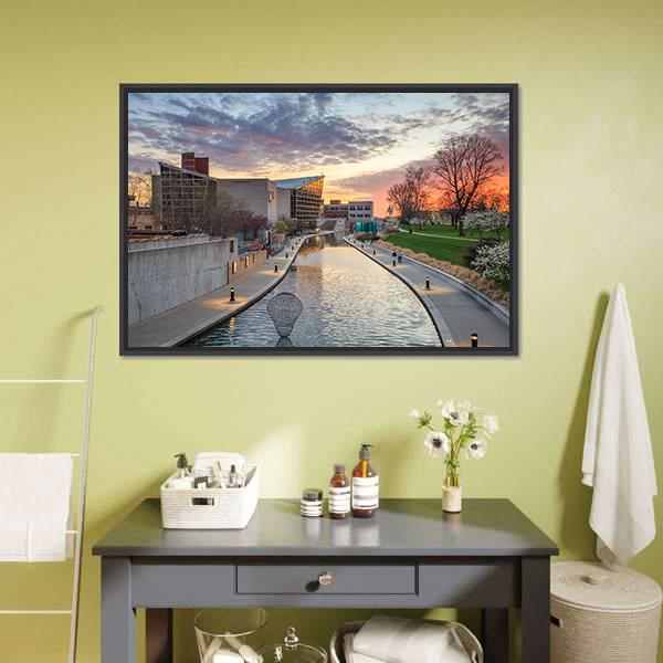 Indiana State Museum Canvas Wall Art-1 Piece-Floating Frame-24" x 16"-Tiaracle