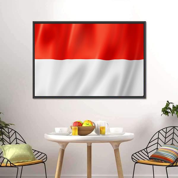 Indonesia Flag Canvas Wall Art-5 Horizontal-Gallery Wrap-22" x 12"-Tiaracle