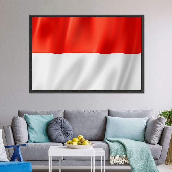 Indonesia Flag Canvas Wall Art-5 Horizontal-Gallery Wrap-22" x 12"-Tiaracle