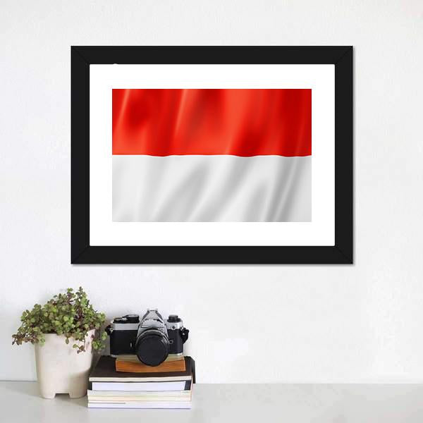 Indonesia Flag Canvas Wall Art-1 Piece-Framed Print-20" x 16"-Tiaracle