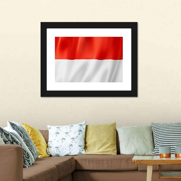 Indonesia Flag Canvas Wall Art-3 Horizontal-Gallery Wrap-25" x 16"-Tiaracle