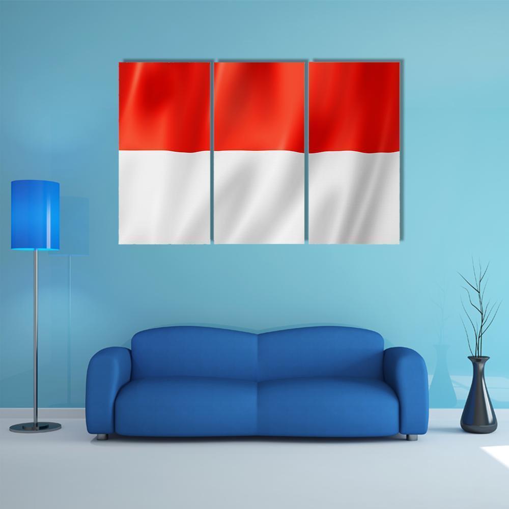 Indonesia Flag Canvas Wall Art-4 Pop-Gallery Wrap-50" x 32"-Tiaracle