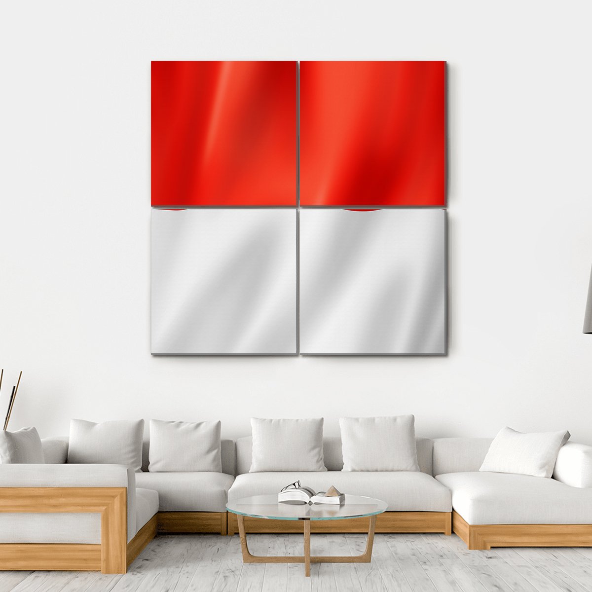 Indonesia Flag Canvas Wall Art-4 Square-Gallery Wrap-17" x 17"-Tiaracle