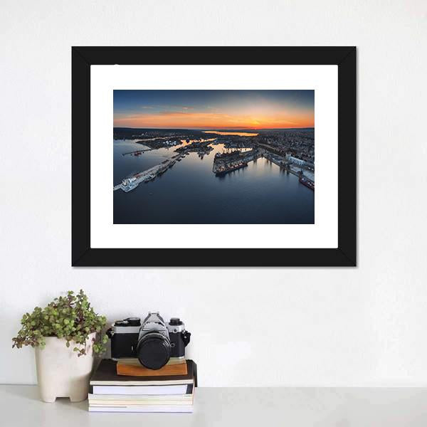 Industrial Harbor In Varna Canvas Wall Art-1 Piece-Framed Print-20" x 16"-Tiaracle