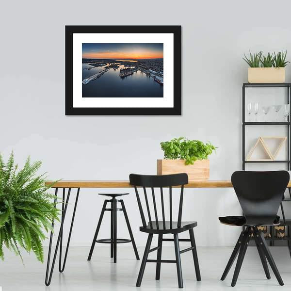 Industrial Harbor In Varna Canvas Wall Art-3 Horizontal-Gallery Wrap-25" x 16"-Tiaracle