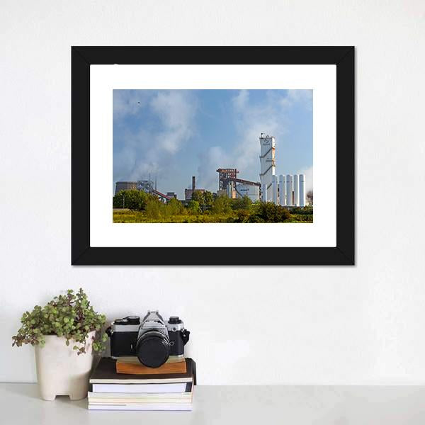 Industrial Plant Of German Steel Canvas Wall Art-1 Piece-Framed Print-20" x 16"-Tiaracle