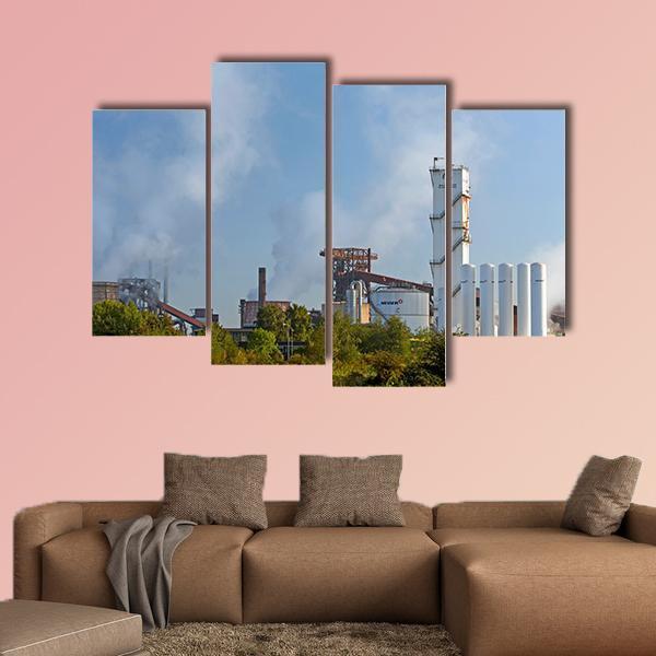 Industrial Plant Of German Steel Canvas Wall Art-4 Pop-Gallery Wrap-50" x 32"-Tiaracle