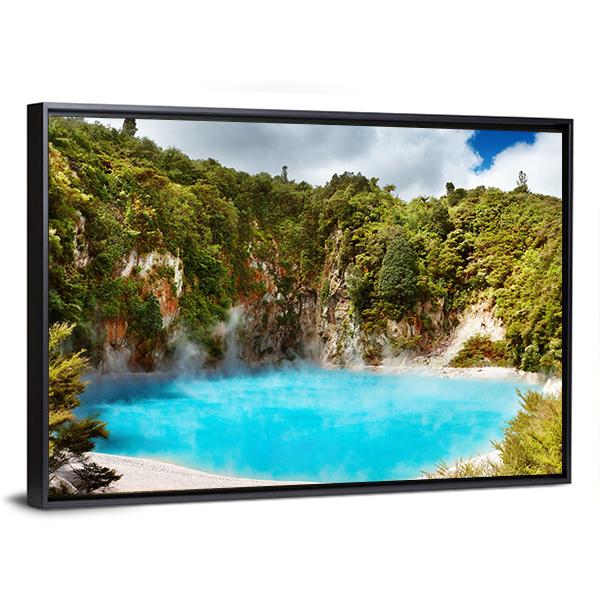 Inferno Crater Lake Canvas Wall Art-3 Horizontal-Gallery Wrap-25" x 16"-Tiaracle