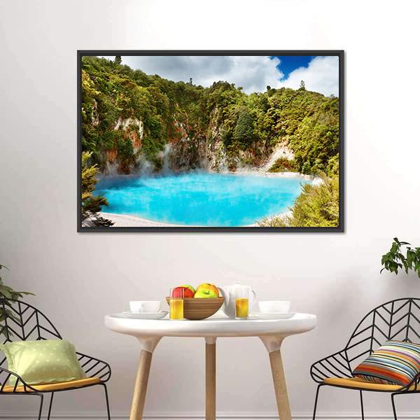 Inferno Crater Lake Canvas Wall Art-3 Horizontal-Gallery Wrap-25" x 16"-Tiaracle