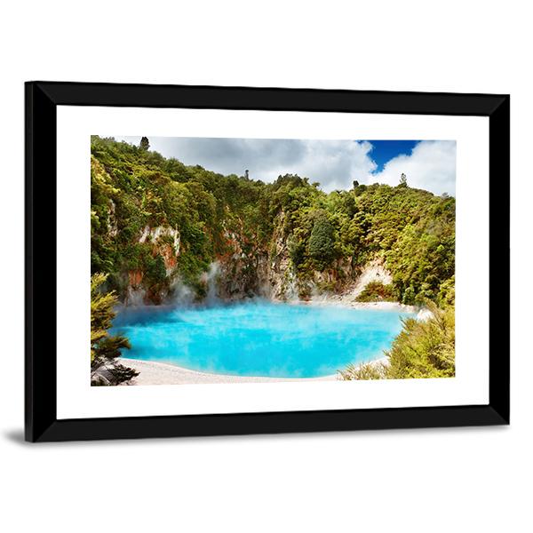 Inferno Crater Lake Canvas Wall Art-3 Horizontal-Gallery Wrap-25" x 16"-Tiaracle
