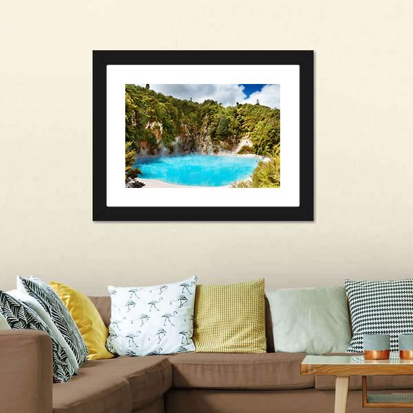 Inferno Crater Lake Canvas Wall Art-3 Horizontal-Gallery Wrap-25" x 16"-Tiaracle