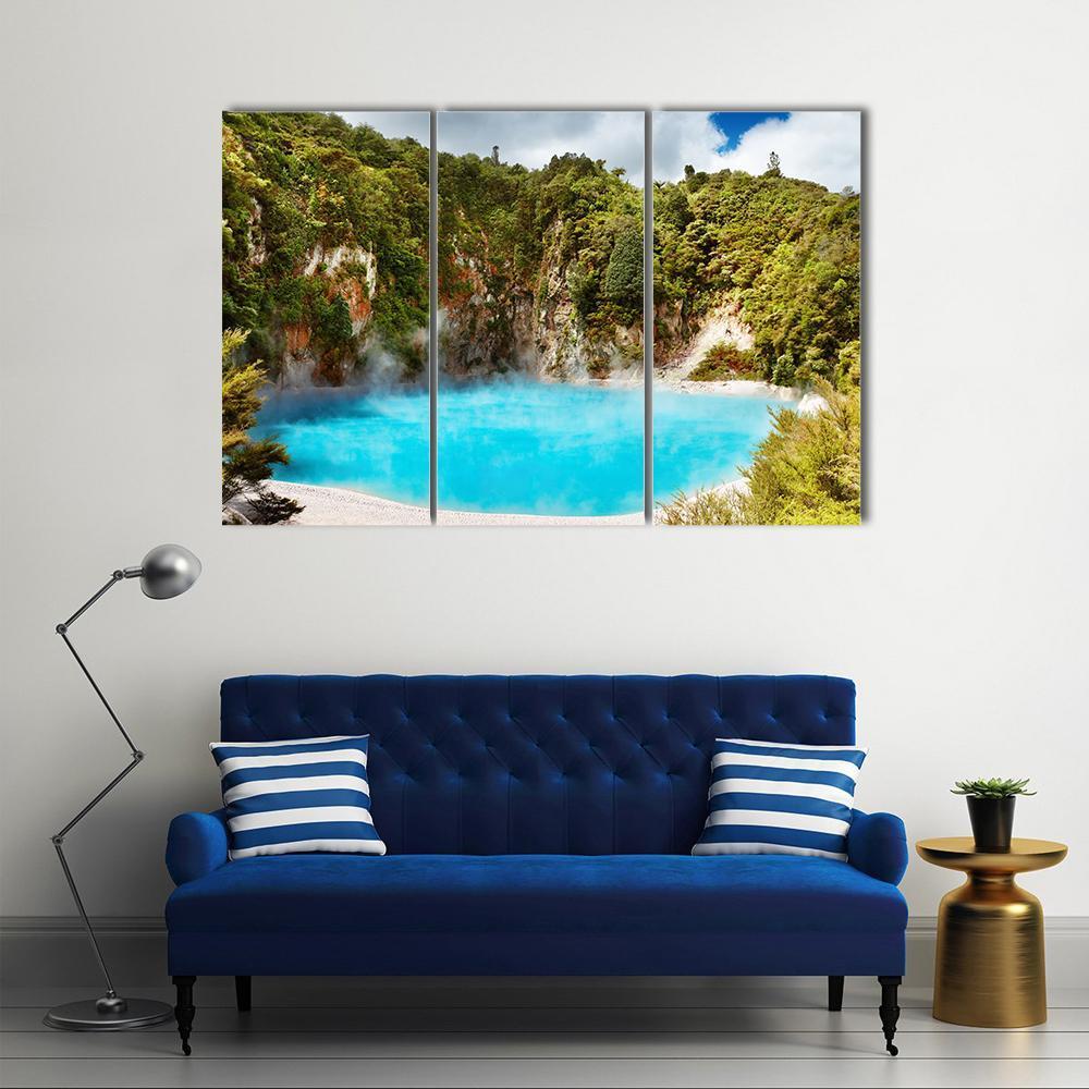 Inferno Crater Lake Canvas Wall Art-3 Horizontal-Gallery Wrap-37" x 24"-Tiaracle