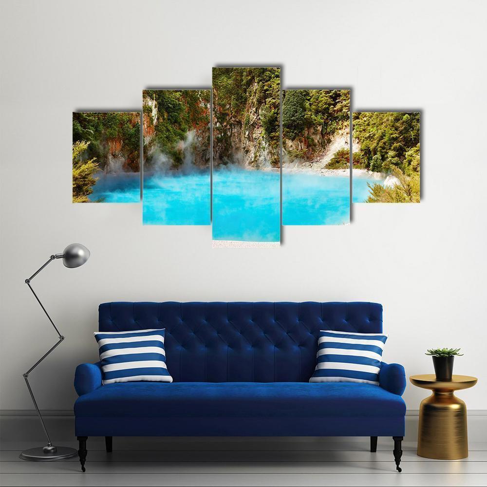 Inferno Crater Lake Canvas Wall Art-5 Star-Gallery Wrap-62" x 32"-Tiaracle
