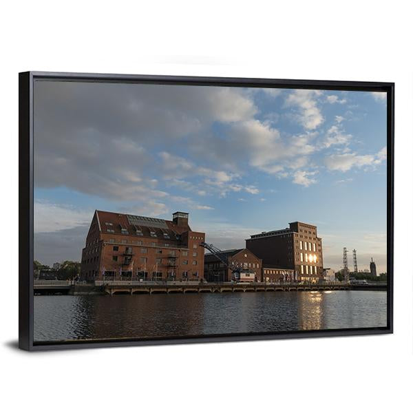 Inner Harbor Duisburg Canvas Wall Art-3 Horizontal-Gallery Wrap-25" x 16"-Tiaracle