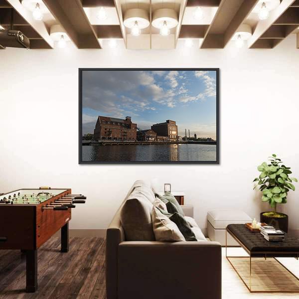 Inner Harbor Duisburg Canvas Wall Art-3 Horizontal-Gallery Wrap-25" x 16"-Tiaracle