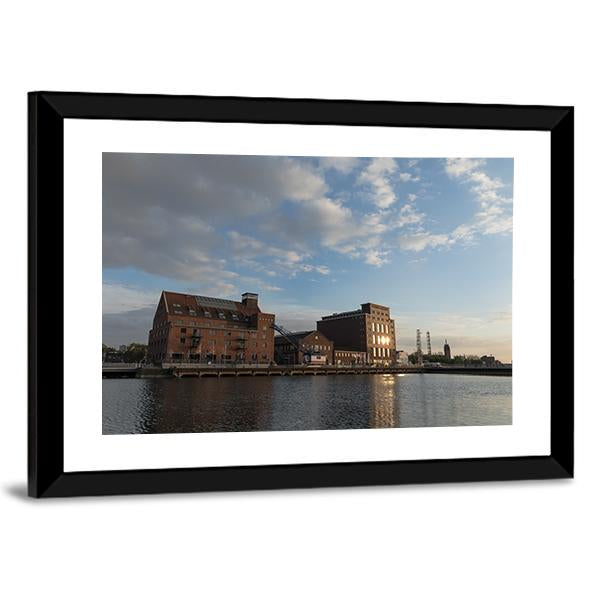 Inner Harbor Duisburg Canvas Wall Art-3 Horizontal-Gallery Wrap-25" x 16"-Tiaracle