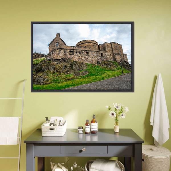 Inner View Of Edinburgh Castle Canvas Wall Art-1 Piece-Floating Frame-24" x 16"-Tiaracle