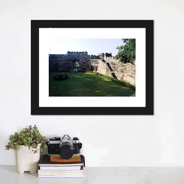 Inside Of Jhansi Fort Canvas Wall Art-1 Piece-Framed Print-20" x 16"-Tiaracle