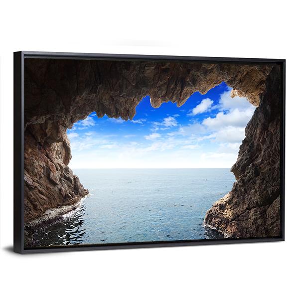 Inside View Of Grotto Canvas Wall Art-3 Horizontal-Gallery Wrap-25" x 16"-Tiaracle