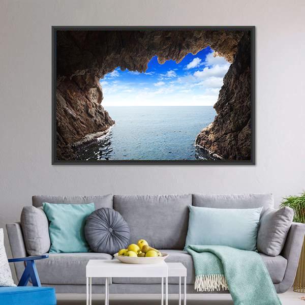 Inside View Of Grotto Canvas Wall Art-3 Horizontal-Gallery Wrap-25" x 16"-Tiaracle
