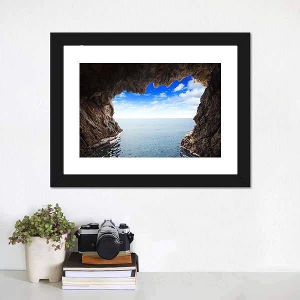 Inside View Of Grotto Canvas Wall Art-1 Piece-Framed Print-20" x 16"-Tiaracle