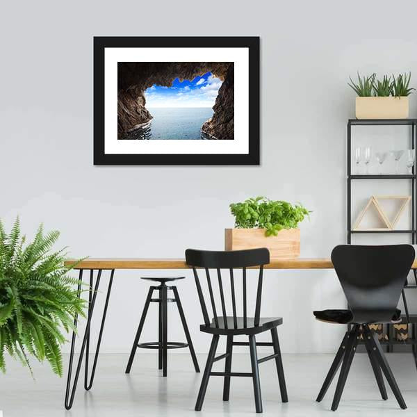 Inside View Of Grotto Canvas Wall Art-3 Horizontal-Gallery Wrap-25" x 16"-Tiaracle