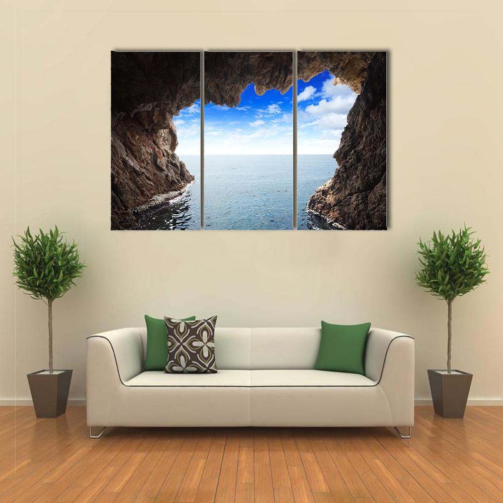 Inside View Of Grotto Canvas Wall Art-3 Horizontal-Gallery Wrap-37" x 24"-Tiaracle