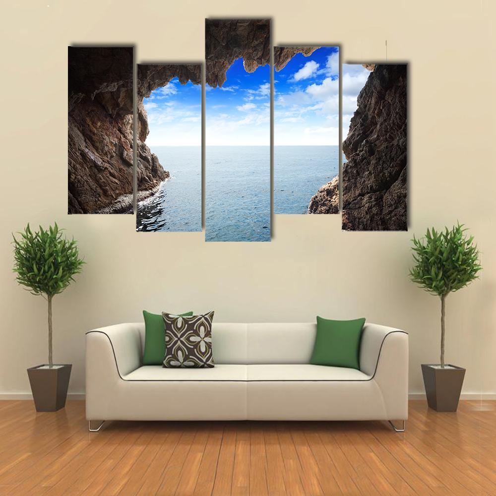 Inside View Of Grotto Canvas Wall Art-5 Pop-Gallery Wrap-47" x 32"-Tiaracle