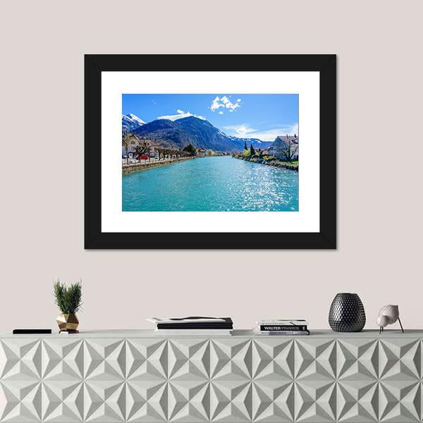 Interlaken Lake Canal Canvas Wall Art-1 Piece-Framed Print-20" x 16"-Tiaracle