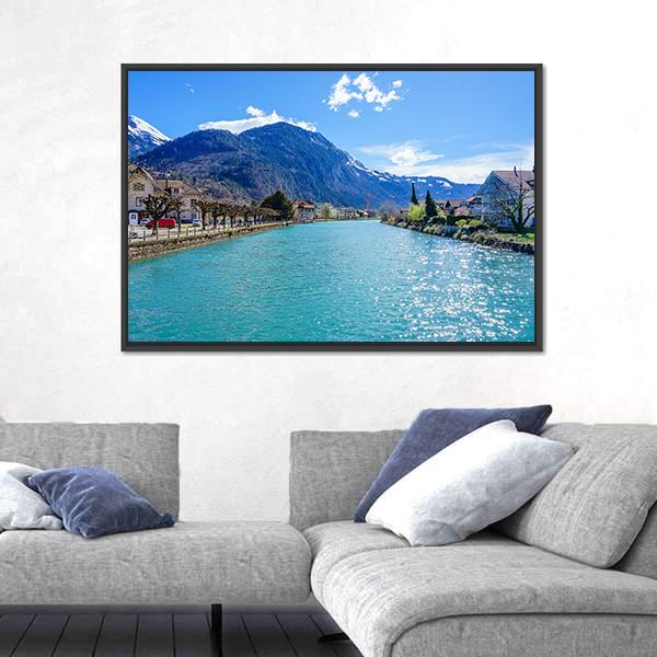 Interlaken Lake Canal Canvas Wall Art-3 Horizontal-Gallery Wrap-25" x 16"-Tiaracle