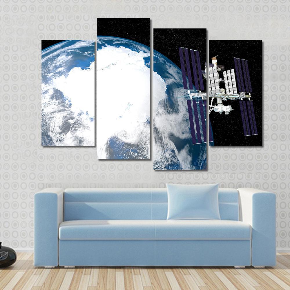 International Space Station Canvas Wall Art-4 Pop-Gallery Wrap-50" x 32"-Tiaracle